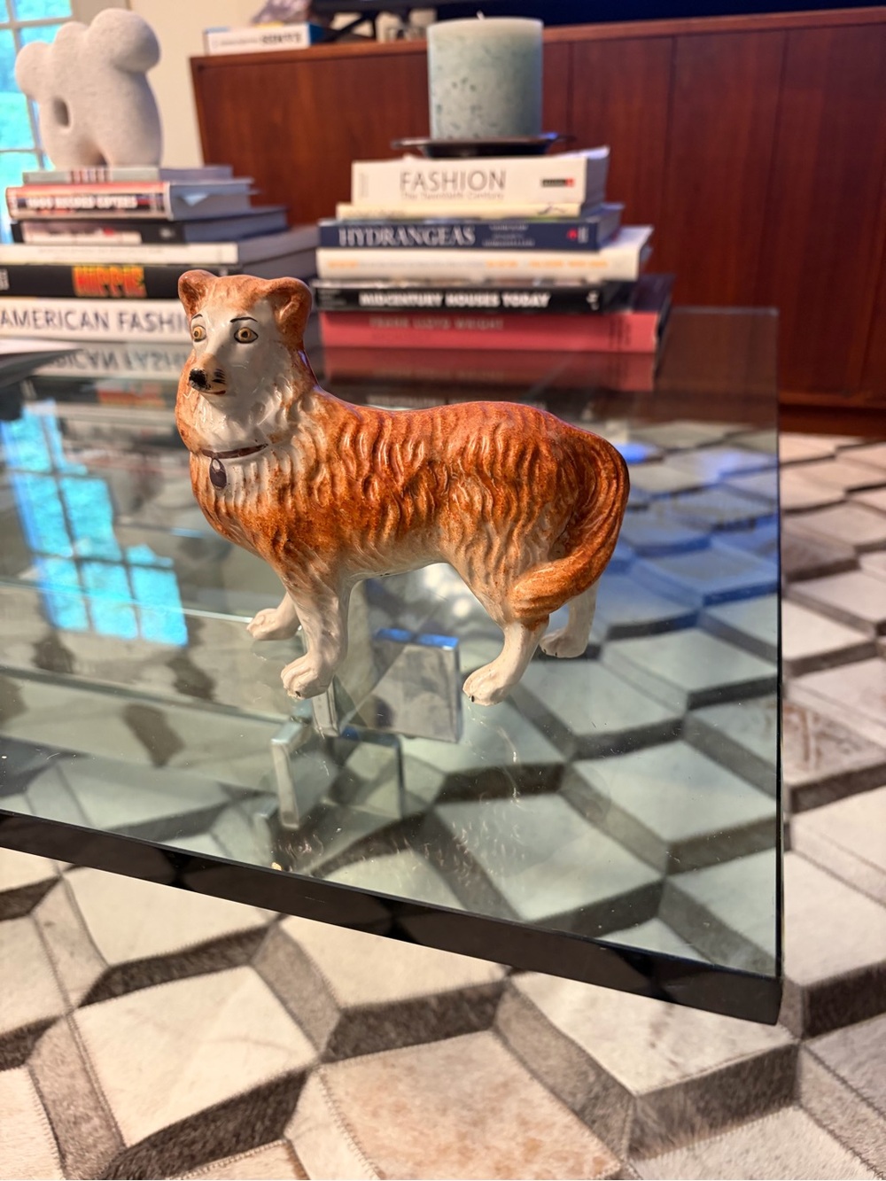 Antique Staffordshire Porcelain Collie Dog Victorian England Figurine